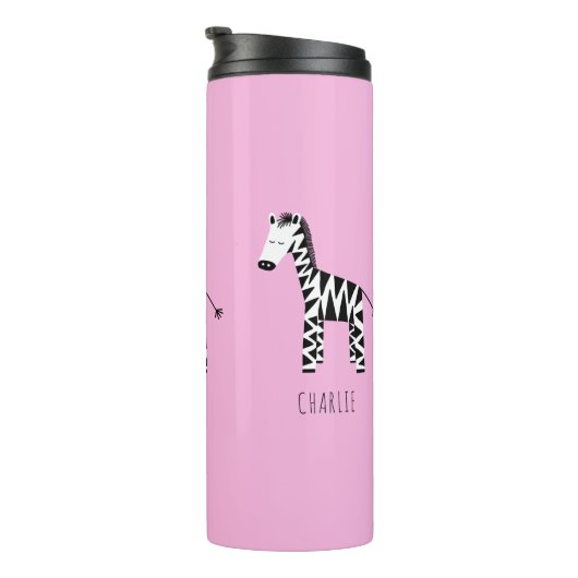 Zebra Roze Thermosbeker (Geroteerd rechts)
