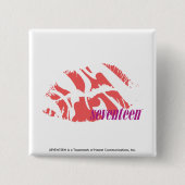 Zebra Roze Vierkante Button 5,1 Cm (Voorkant)