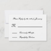 Zebra RSVP Wedding Response Card met Red Accents Kaartje (Achterkant)