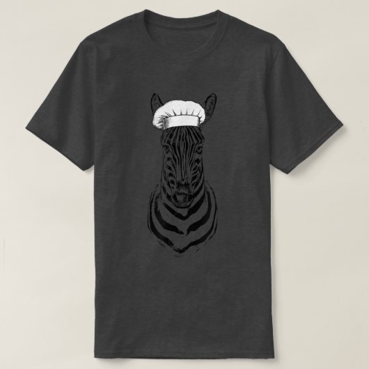 Zebra Safari Animal Chef Funny Cooking Cook Wildli T-shirt (Design voorkant)