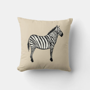 Zebra Safari Animal Painting Beige Sierkussen