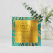 Zebra Safari Animal Skin Blauwgroen Mustard Gold Kaart (Staand voorkant)