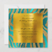 Zebra Safari Animal Skin Blauwgroen Mustard Gold Kaart (Voorkant)