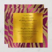 Zebra Safari Animal Skin Raspberry Mustard Gold Kaart (Voorkant / Achterkant)