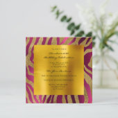 Zebra Safari Animal Skin Raspberry Mustard Gold Kaart (Staand voorkant)