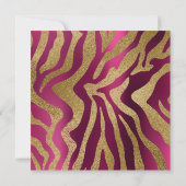 Zebra Safari Animal Skin Raspberry Mustard Gold Kaart (Achterkant)