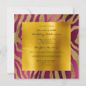 Zebra Safari Animal Skin Raspberry Mustard Gold Kaart (Voorkant)