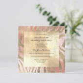 Zebra Safari Animal Skin roze Rose Blush Gold Kaart (Staand voorkant)