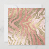 Zebra Safari Animal Skin roze Rose Blush Gold Kaart (Achterkant)