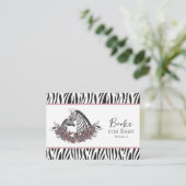 Zebra Safari Baby Shower Book Request Informatiekaartje (Staand voorkant)