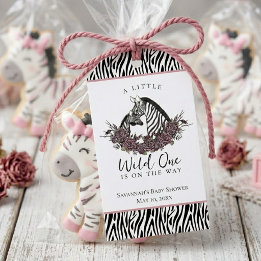 Zebra Safari Baby Shower Kleine Wilde Danke Cadeaulabel