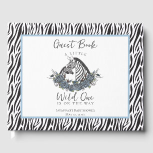 Zebra Safari Baby Shower Kleine Wilde Een Foto Gastenboek