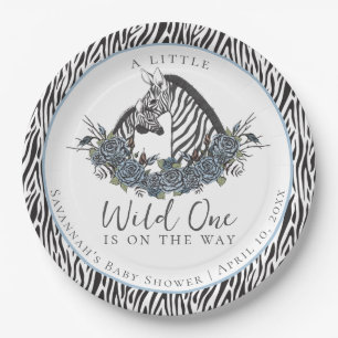 Zebra Safari Baby Shower Kleine Wilde Feestje Papieren Bordje