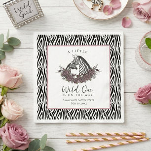 Zebra Safari Baby Shower Kleine Wilde Feestje Servet