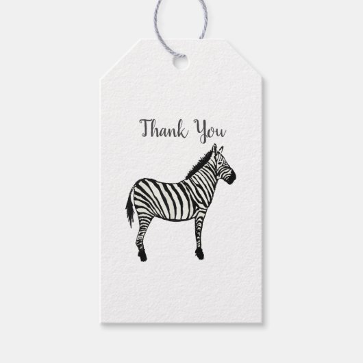 Zebra Safari Bedankt voor jullie verjaardag Cadeaulabel (Voorkant)