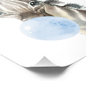 Zebra, Safari, Blue Bubble Gum, Boy Nursery Foto Afdruk (Hoek)