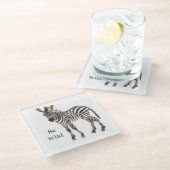 Zebra Safari Dier Glazen Onderzetter (Schuin)