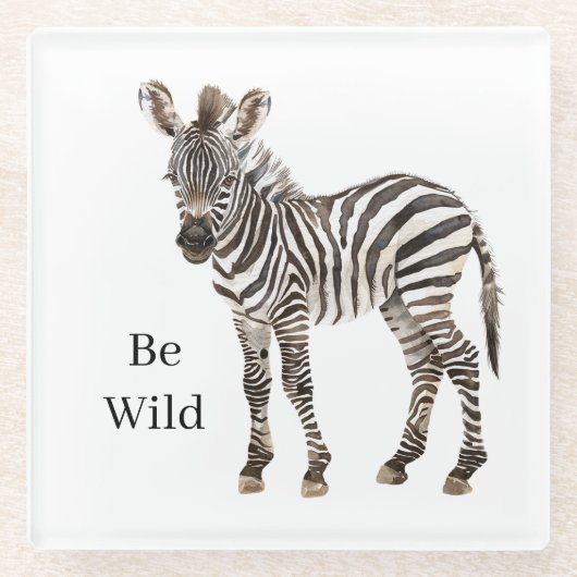Zebra Safari Dier Glazen Onderzetter (Voorkant)