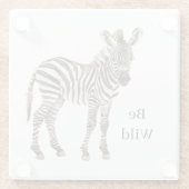 Zebra Safari Dier Glazen Onderzetter (Achterkant)