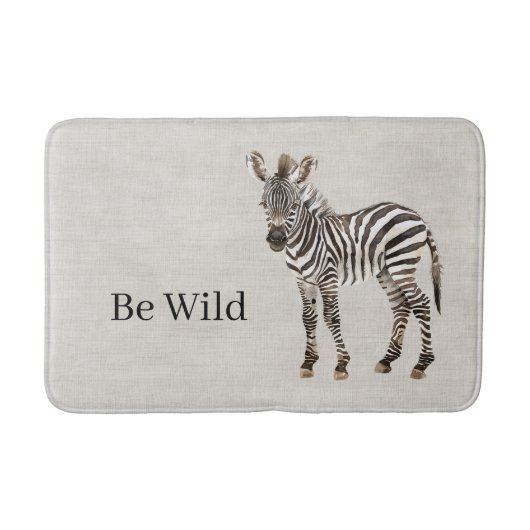 Zebra Safari Dier Nep Linnen Badmat (Voorkant)