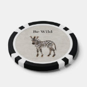 Zebra Safari Dier Nep Linnen Poker Chips (Enkel)