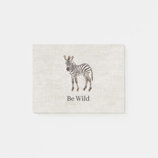 Zebra Safari Dier Nep Linnen Post-it® Notes (Voorkant)