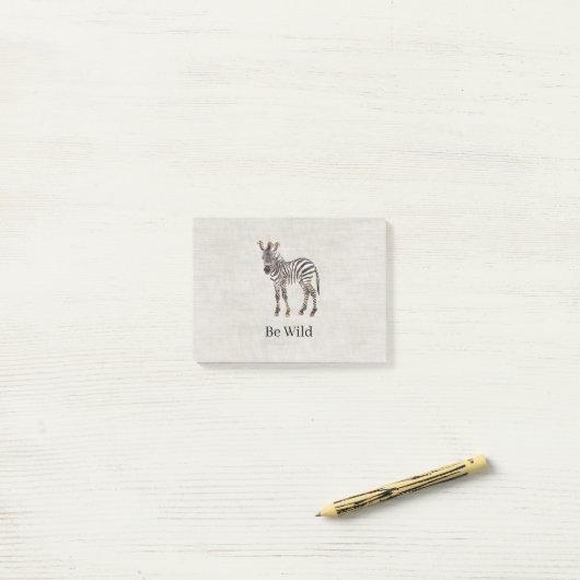 Zebra Safari Dier Nep Linnen Post-it® Notes (Op bureau)