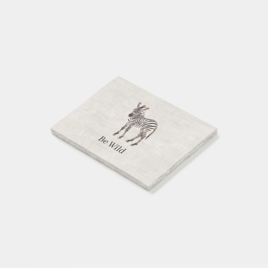 Zebra Safari Dier Nep Linnen Post-it® Notes (Schuin)