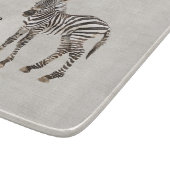 Zebra Safari Dier Nep Linnen Snijplank (Hoek)