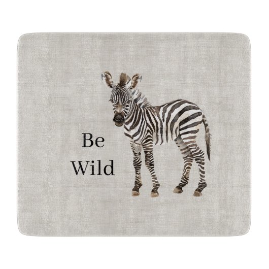 Zebra Safari Dier Nep Linnen Snijplank (Voorkant)