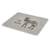 Zebra Safari Dier Nep Linnen Snijplank (Hoek)