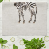 Zebra Safari Dier Nep Linnen Theedoek (Gevouwen)