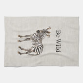 Zebra Safari Dier Nep Linnen Theedoek (Horizontaal)