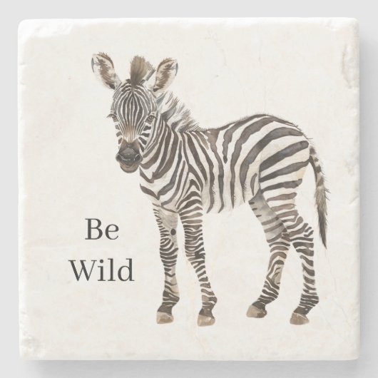 Zebra Safari Dier Stenen Onderzetter (Voorkant)