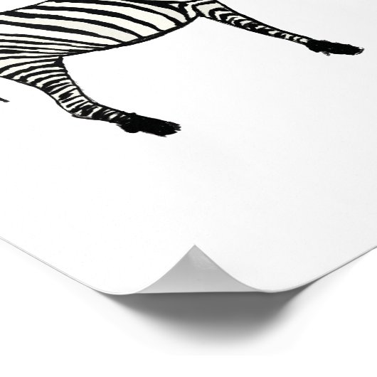 Zebra Safari Dieren Schilderij Poster (Hoek)