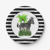 Zebra Safari Dierenfeest  Papieren Bordje (Voorkant)
