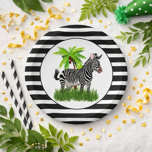 Zebra Safari Dierenfeest  Papieren Bordje