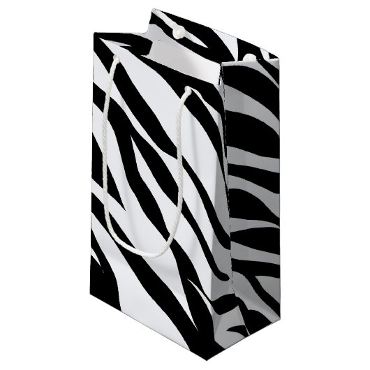 Zebra Safari Dierenpatroongeschenkzak Klein Cadeauzakje (Voorkant Gekanteld)