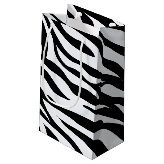Zebra Safari Dierenpatroongeschenkzak Klein Cadeauzakje (Achterkant Gekanteld)