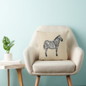 Zebra Safari Dierenschildering Beige Worp Kussen (Stoel)