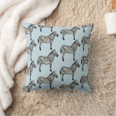 Zebra Safari Dierprint Blauwe Worp Kussen (Deken)