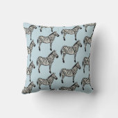 Zebra Safari Dierprint Blauwe Worp Kussen (Achterkant)