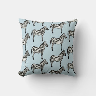 Zebra Safari Dierprint Blauwe Worp Kussen