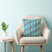 Zebra Safari Dierprint Turquoise Worp Kussen (Stoel)