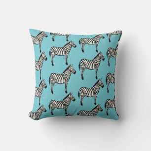 Zebra Safari Dierprint Turquoise Worp Kussen