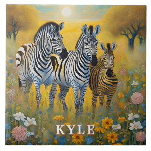 Zebra Safari Gold Savannah Tegeltje