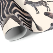 Zebra Safari Illustratie Cadeaupapier (Rol Hoek)