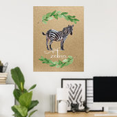 Zebra Safari Jungle Kinderkamer Kunst Poster (Thuiskantoor)