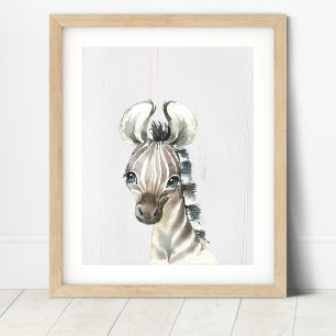 Zebra Safari Jungle-kinderkamer kunstprint Poster