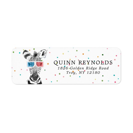 Zebra Safari | Label retouradres (Voorkant)